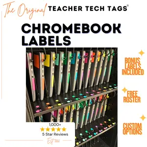 Color Coded Chromebook Laptop Labels for Classroom Organization