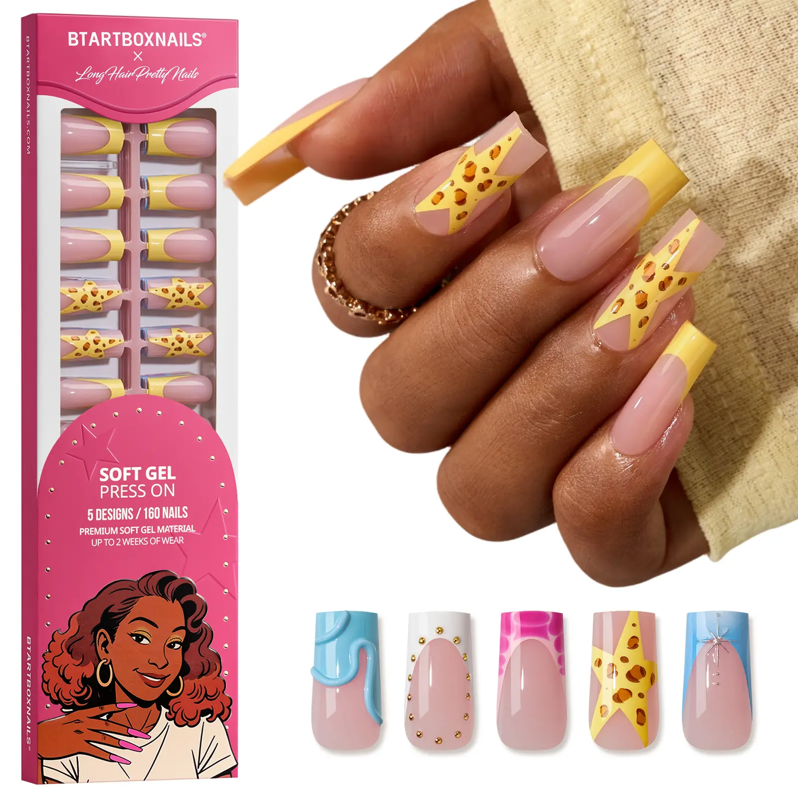 BTArtboxnails x LongHairPrettyNails press on nails Square Almond Oval and Stiletto press on nails with 5 desgins,32 pcs Each BTArtboxnails x LongHairPrettyNails press on nails Square Almond Oval and Stiletto press on nails with 5 desgins,32 pcs Each