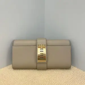 Pre-owned HERMÈS Leather clutches & wristlets Hermes Cdc Clutch 23 Monsieur M8 Gris Asphaite (ag1213o2)