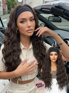 24inch Hairband Wig, Natural Style, All-Day Comfort, Short Curly Wigs Without Bangs, Perfect for All Seasons, Easy to Wear, Synthetic Curly Wigs