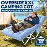 XXL Foldable Camping Cot Oversized Sleeping Bed, Heavy Duty Cot with Double-Sided Removable Pad, Carry Bag for Convenient Storage, Free Installation, 900 Lbs Heavy-Duty Capacity, Collapsible Travel Bed for 1/2 Users, Outdoor Camping & Indoor Guest Use