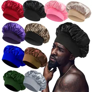 10pcs Large Satin Bonnet Cap, wide-brimmed nightcap set