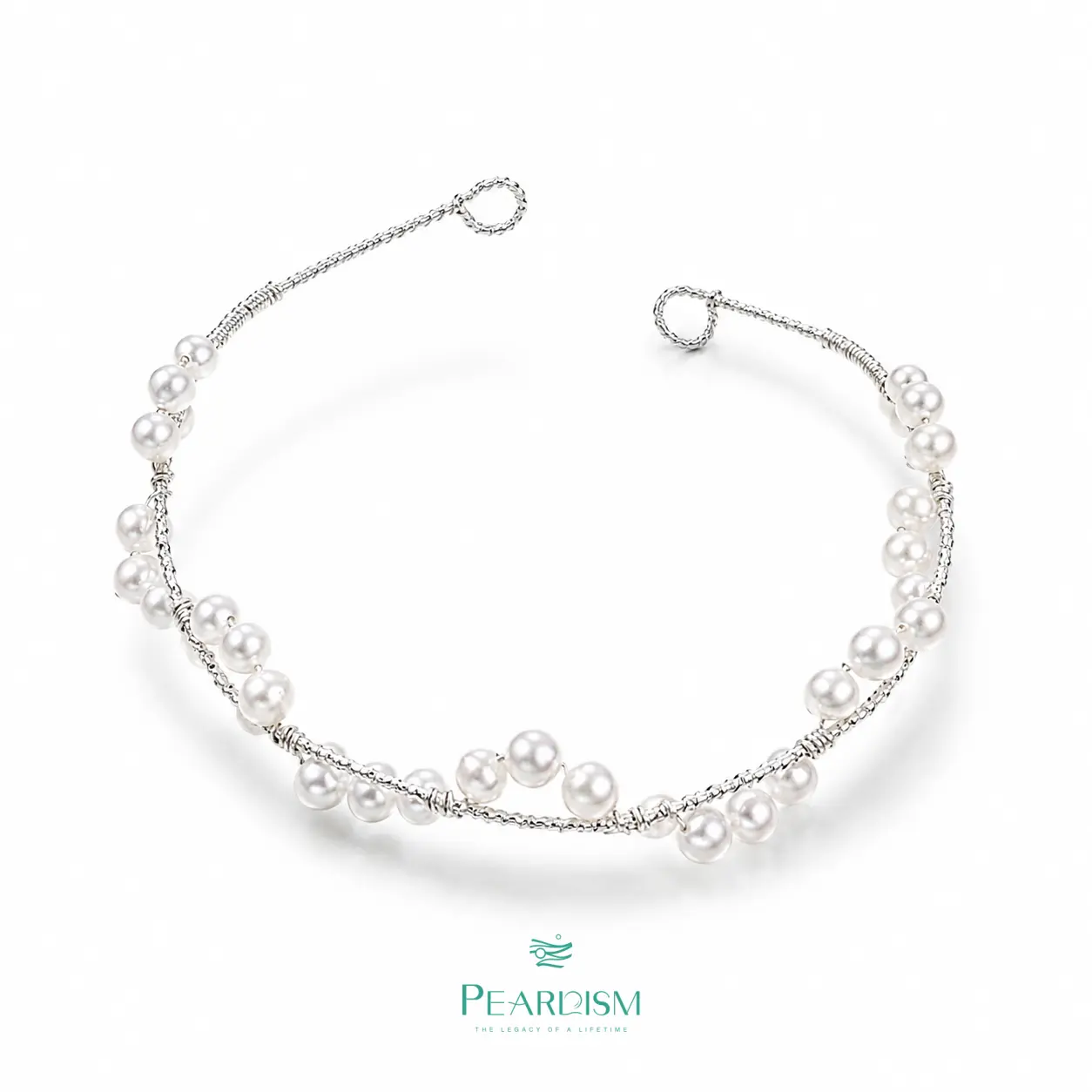 PEARLISM Dainty Everyday Pearl Bracelet | Wire-Wrapped Natural Freshwater Seedless Pearls Adjustable Gift For Her-PSBG1502
