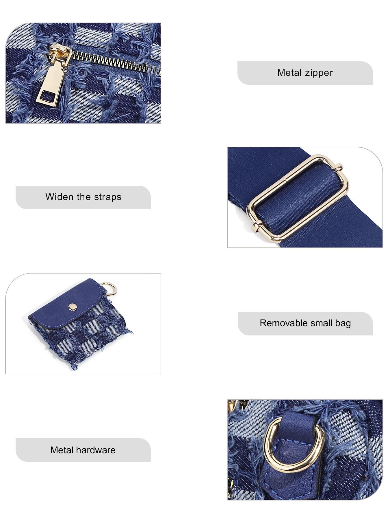 Women's Checkered & Leopard Print Crossbody Sling Bag - Adjustable Waistband Bag with Multi-Pockets, Mini Coin Purse for Travel, Casual Daily Use