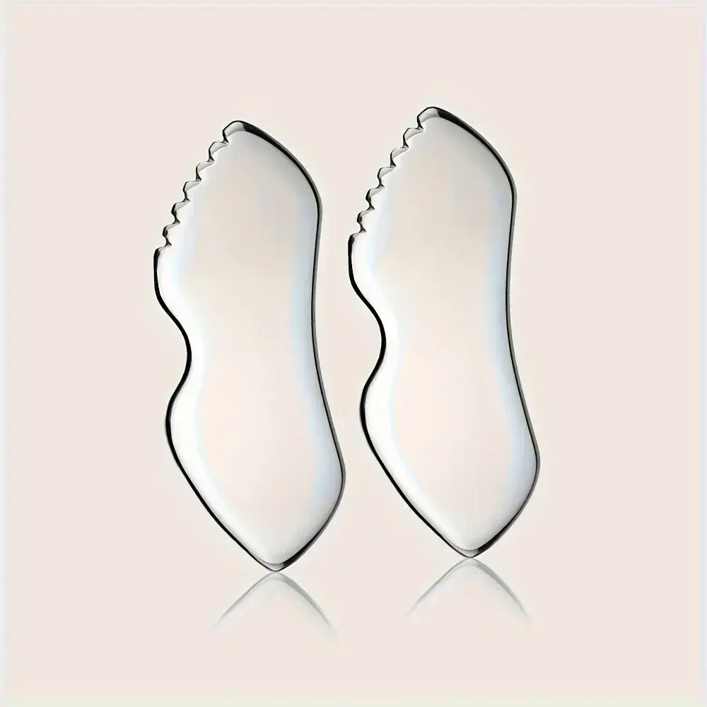 Stainless Steel Facial Scraping Tool - Ergonomic Metal Sc for Light Coffee Color Care, Used for Body and Eye Massage