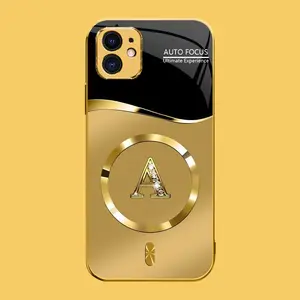 Suitable for [iPhone 11] high-end MagSafe phone case，Choose from any of the 26 letters， The pattern features a printed effect and is not 3D-dimensional YM99