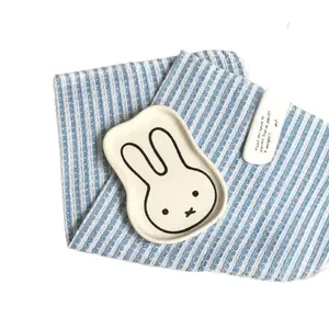 Rabbit Head Ceramic Flavor Dish for Hot Pot & Dipping Sauce Kawaii Kitchen Accessories Mini Dipping Bowl for Seasoning