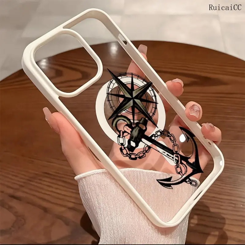 Premium Magnetic Phone Cases for iPhone11/12/13/14/15/16//17/Air/promax/Plus Retro Anchor Compass Design y2k cased MagSafe Ready, Anti-Fall, Springtok and Ultra-Thin Design | Perfect for Everyday Use Protector Screen Protector Aesthetic Cover