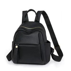 Women's Soft Pebbled PU Small Mini Backpack Purse - Multi-Pockets, Lightweight, Top Handle Casual Daypack for Daily Shopping, Travel