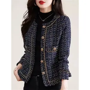 Y2k Fashion Women Long Sleeved Small Fragrant Jacket 2025 Autumn Single-breasted Buttons Short Basic Coat Casual Versatile Top