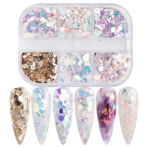 6 Grids of Holographic Sequins - 1909-05 - #11 - Seashell