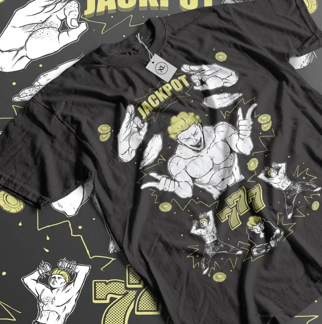 Jujutsu Kaisen T-shirt Gojo Satoru Anime Jackpot Hakari Horror Shirt All Size