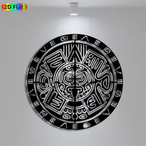 1pc Avant-Garde Aztec Calendar Metal Wall Art, Avant-Garde Aztec Calendar Statue Mural, Iron Craft, Perfect for Gallery, Studio, Office Wall Decor, Intricate Craftsmanship, Artistic Metalwork, Halloween Decor, Ideal Gift for Trend Seekers