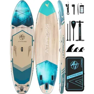 [Spring Glow Up] 11'6"×35" Inflatable Stand Up Paddle Board, 450LBS Capacity, Premium SUP for Paddling, Fishing & Yoga, Wide Non-Slip Deck, Double-Ended Paddle & Two-Way Pump & Full Accessories