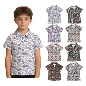 Cocokids Kids Boy Grey Camo Summer T-Shirt – Hunting Clothes Summer Top | Breathable Outdoor Tee for Little Hunters
