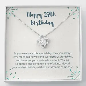 Love Knot Necklace I 29th birthday gift for her I Daughter, Sister, Best Friend 29th Birthday Gift I 29th Birthday Gift for Womenr, Anniversary Gift, Necklace Jewelry With Message Card & Box