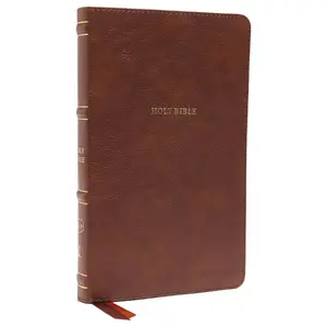 NKJV, Thinline Bible, Leathersoft, Brown, Red Letter, Comfort Print: Holy Bible, New King James Version by Thomas Nelson [Leathersoft Book]