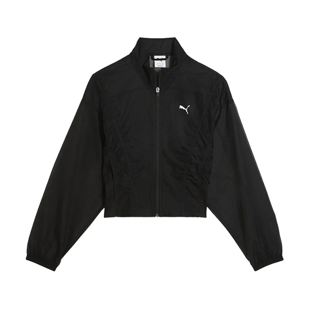 PUMA Womens Dare To Oversized Woven Jacket Athletic Outerwear Casual - Black