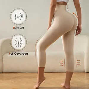 Seamless High-Waisted Capri Shapewear Leggings | Tummy Control & Butt Lifting Compression Pants | High Elastic Body Shaper for Women