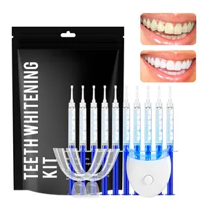 Professional 10pcs 3ML Pap Teeth Whitening Gel Syringes, LED Blue Light Whitening System with Tray, Effective Oral Care Solution