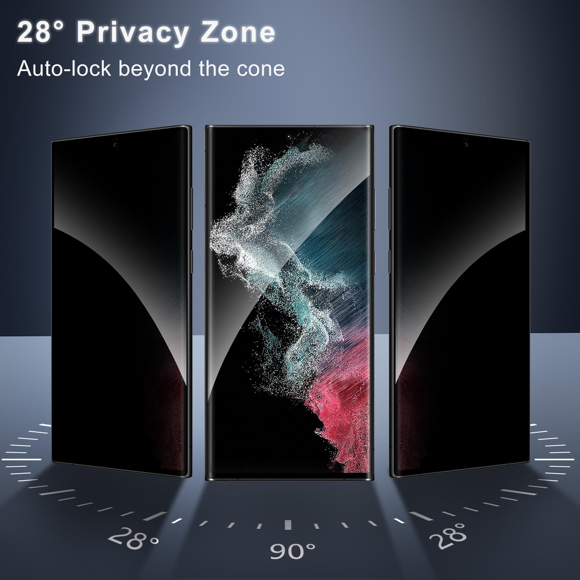 3 Pack for Samsung Galaxy S23 Ultra Privacy Screen Protector [Not Glass],  Fingerprint Compatible, Anti Spy,Ultra-Smooth Touch, Privacy Screen Protector for Galaxy S23 Ultra 5G