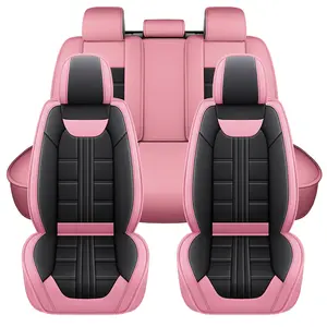 OTOEZ Universal PU Leather Car Seat Covers 5 Seats Protector Grily Automotive Interior Cushion Pet Friendly Stain Resistant Car Accessories