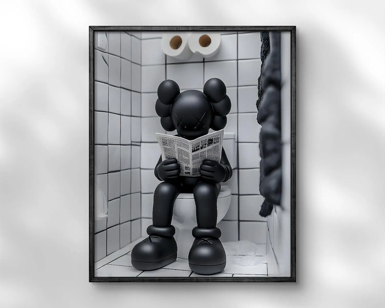 Fantasy Toilet Newspaper-Reading Figure Collectible Art Print, 8x12 inch (20cm x 30cm) Frame-Free Glossy Wall Decoration, Room Decor Gift for Enthusiasts