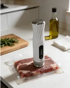 JUNEU Compact Vacuum Sealer for Food, Handheld Food Saver Machine with 30 Reusable Vacuum Bags, 6X Preservation & Fresh, Powerful Portable Wireless Food Sealer Set for Home Kitchen Travel Seal Meal Saver, Portable Food Sealer