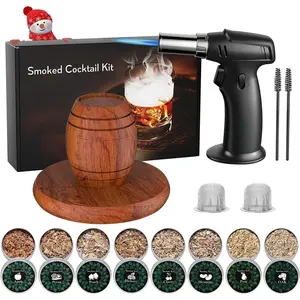 Cocktail Smoker Kit with Torch – 8 Flavors Wood Chips – Bourbon, Old Fashioned Drink  Kit, Whiskey  Infuser Kit, Birthday Bourbon Whiskey Gifts for Men, Dad, Husband (Without Butane)