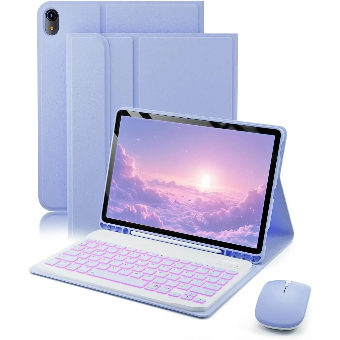 for iPad A16 11th / 10th Generation Case with Backlit Keyboard - 7 Color Change for iPad 10th Gen 2022 & 11th Gen 2025 A16 10.9/11 inch Cover - -in Pencil Holder with  -