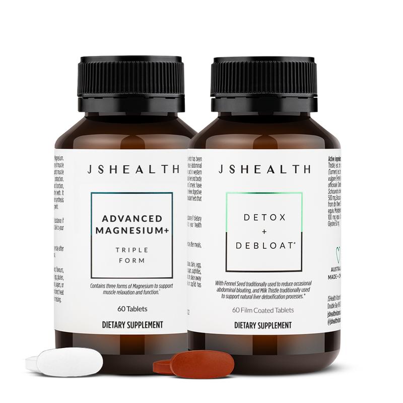 JSHealth Community Favorites Bundle - Detox + Debloat & Advanced Magnesium+ Tablets for Digestive Health and Muscle Relaxation - Vegan Formula - 60 Tablets Each Supplement Healthcare