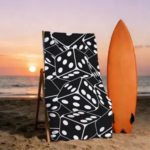 1pc Dice Beach Towel, Quick-Dry Absorbent, Durable Reusable, Portable Multi-Use, Essential for Travel and Vacation