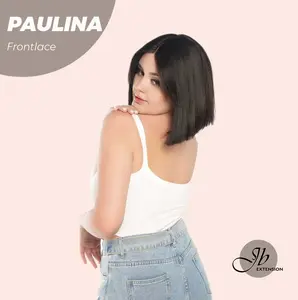 JBEXTENSION 10 Inches Bob Cut Straight Pre-Cut Frontlace Glueless Wig PAULINA