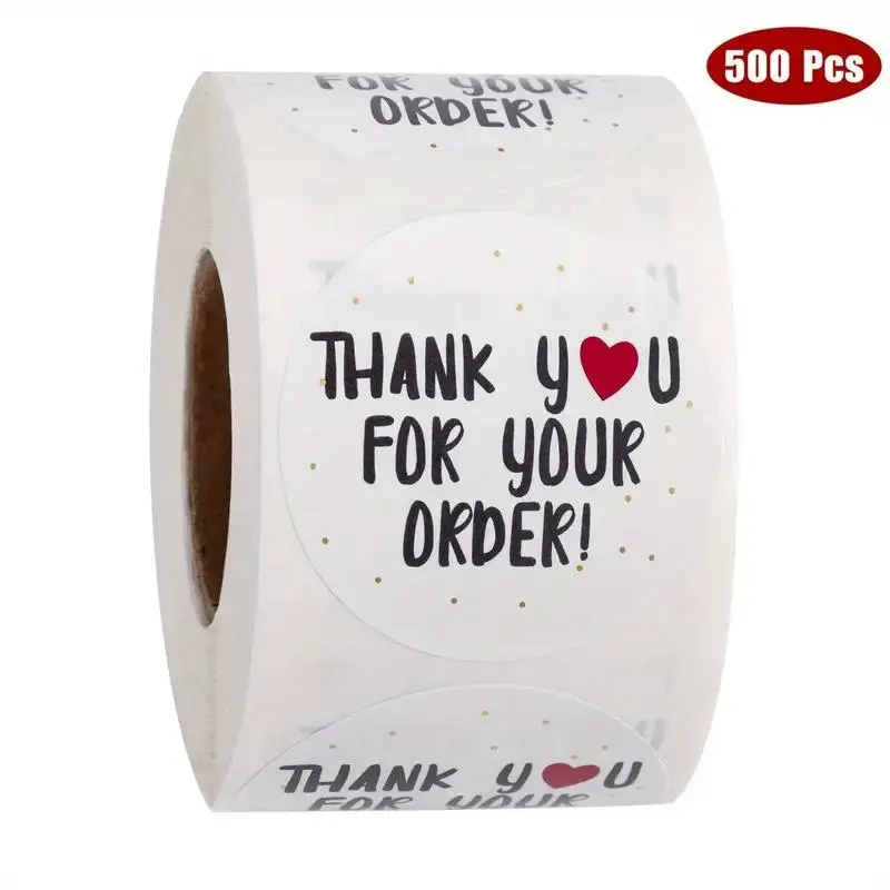 New 500pcs Thank You Hand Sealed High Adhesive Sticker Packs, Durable Reusable Packaging Labels, Sticky Labels, Business Stickers, Reusable Tags, Ideal for Gift Wrapping, Business Use