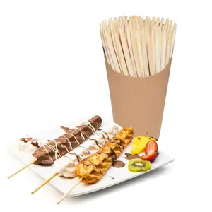 AC_ST5 Bamboo Sticks | Wooden Skewers for Corn Dogs, Candy Apples | 5.5-inch