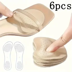 6pcs high heels front foot pad sandals anti-slip stick summer anti-pain foot pad sweat-absorbent anti-slip stick tool does not tiring feet half size pad Footwear Shoe Insoles Bedroom Nail soles