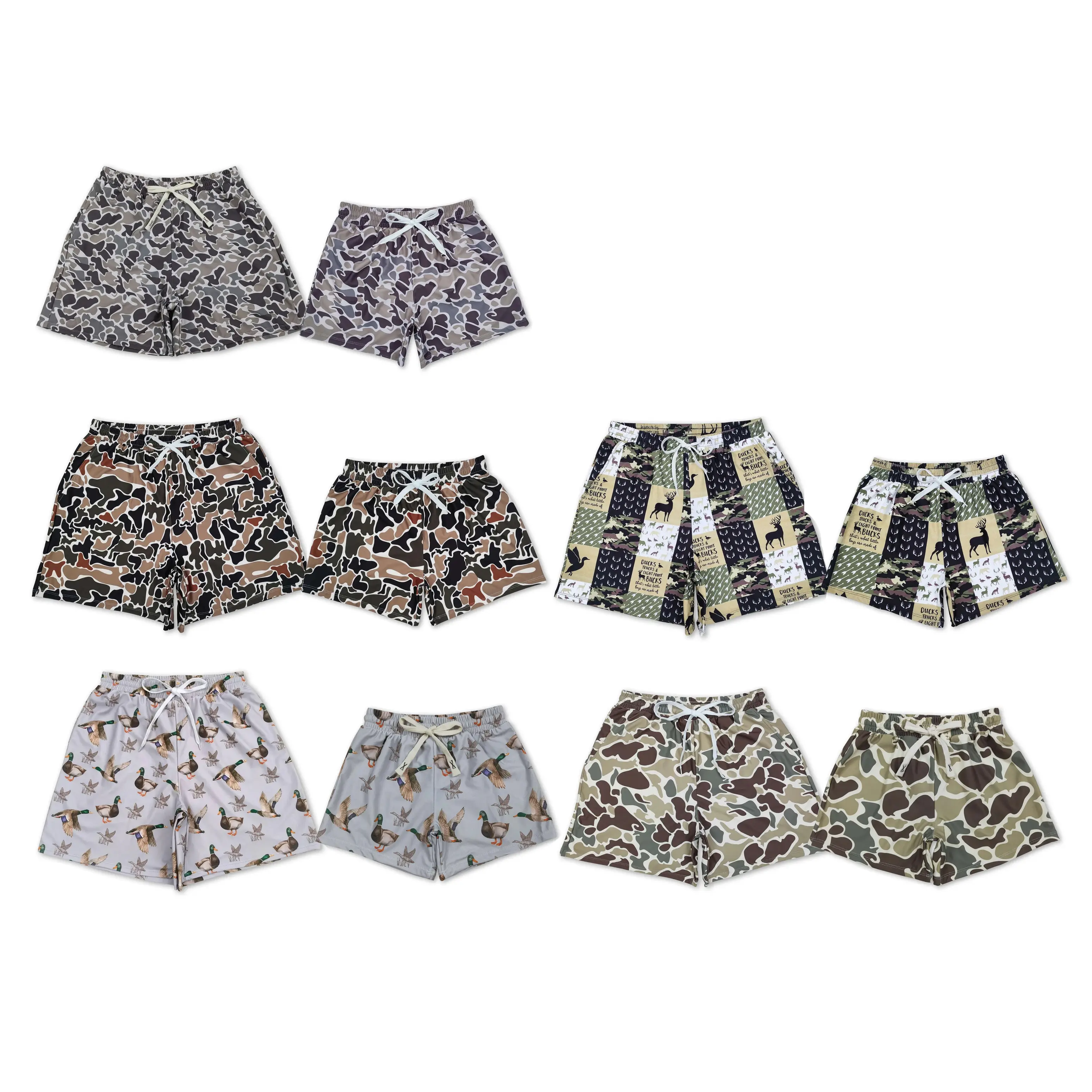 Camo Print Swim Trunks for Men and Boys, Quick-Dry Family Matching Swimwear, Lightweight Stretchy Board Shorts for Beach and Pool, Swimsuits Swimwear, Swimwear Outfits