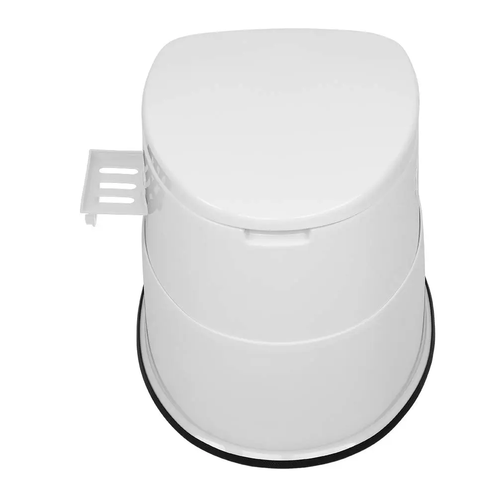 Portable Indoor-Outdoor Commode Toilet, Lightweight Compact Design with Detachable Bucket, Removable Paper Holder, Odor-Proof Feature, Ideal for Camping, RV Use (White)