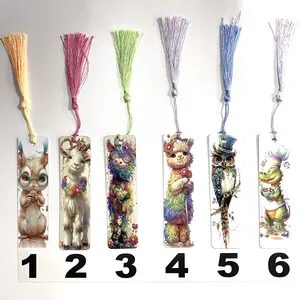 Cute Animal Bookmarks with Tassel, Whimsical Designs, Made in the USA, 1.25x4.7 Inches.