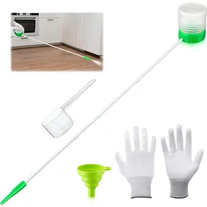Adjustable 12'' to 36'' Diatomaceous Earth  Duster Kit, Diatomaceous Earth Dust Applicator with Scoop, 14g Funnel & Protective Gloves,  Sprayer for Indoor Outdoor Use (Green)