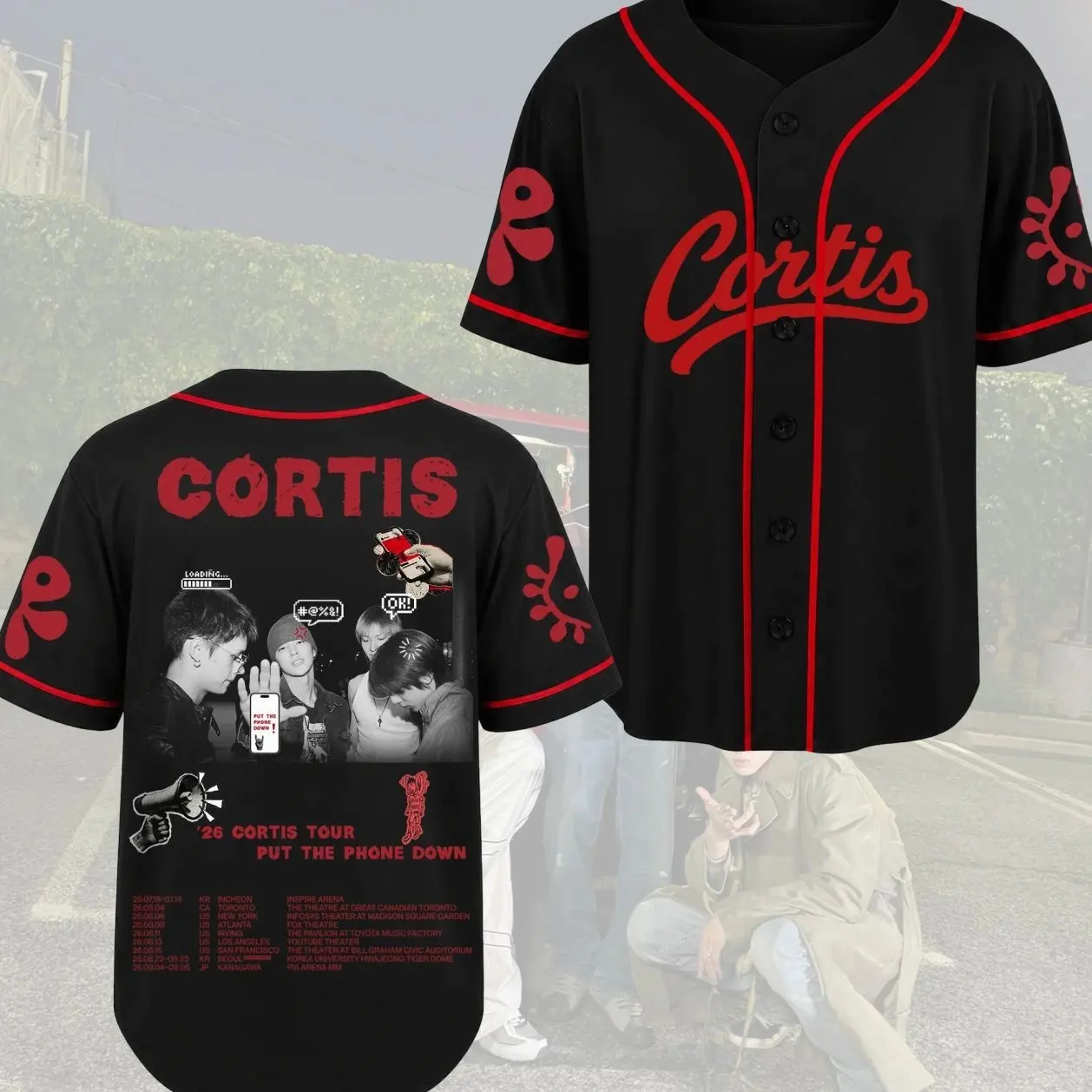 Electric Put Your Phone Down Tour Cortis  Baseball Jersey