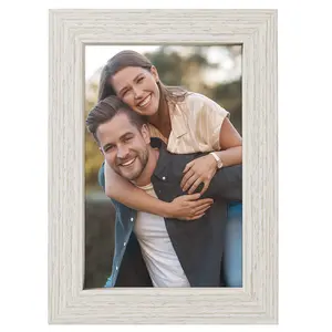 REGALWOVEN Picture Frame, Rustic Texture Frame Distressed Farmhouse Photo Frames for Table Top or Wall Mounting 4x6 Inch Beige