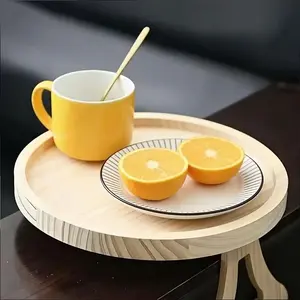 Foldable Wooden Sofa Arm Tray, Clip-on Armrest Table for Drinks Phone Snacks
