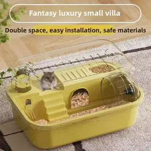 Hamster Cage Luxury Acrylic Large Space, Golden Bear Portable Hamster Cage, Squirrel Cage Pet Supplies, High-Quality Material