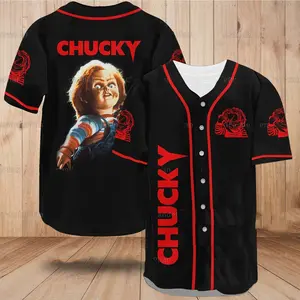 Halloween Chucky Baseball Jersey, Baseball Team Jersey, Childs Play Shirt, Chucky Shirts for Men, Horror Movie Shirt