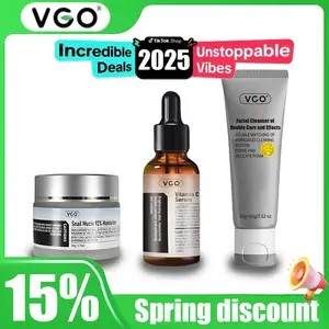 VGO-Vitamin C Serum, Moisturizer, and FacialCleanser Set Cleansing Moisturizing Suitable forsensitive skin-Live Skincare Radiance-A Daily Acne