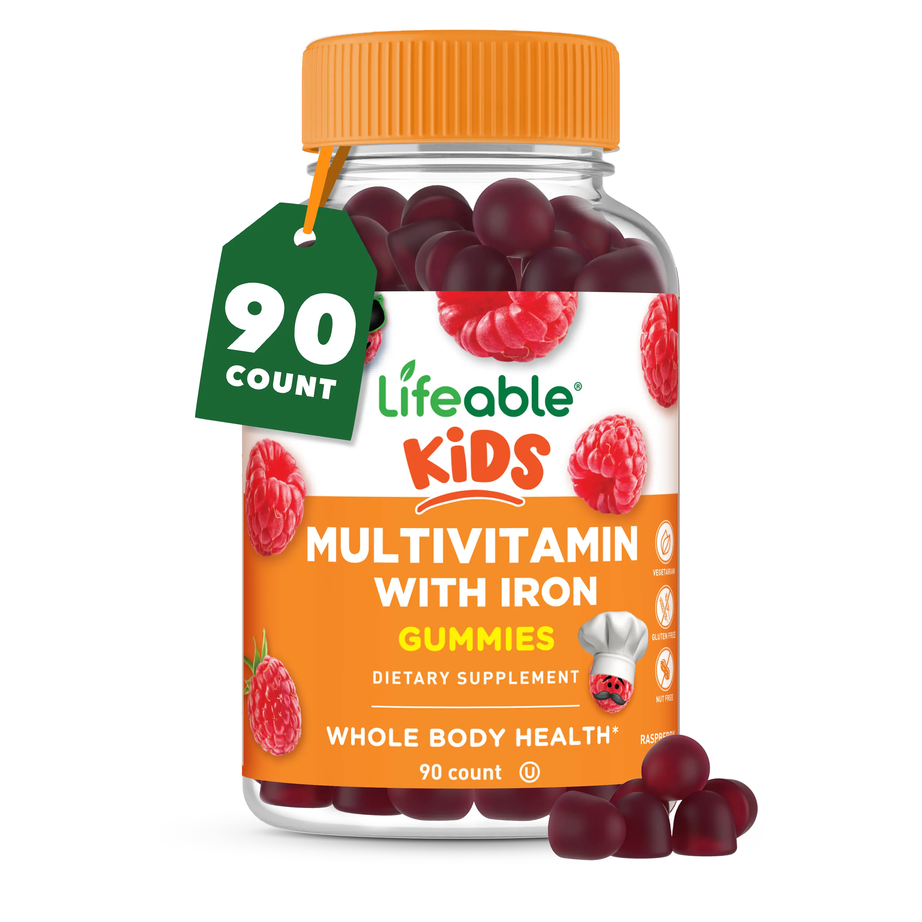 Lifeable Kids Multivitamin with Iron Gummies, 90 count Lifeable Kids Multivitamin with Iron Gummies, 90 count