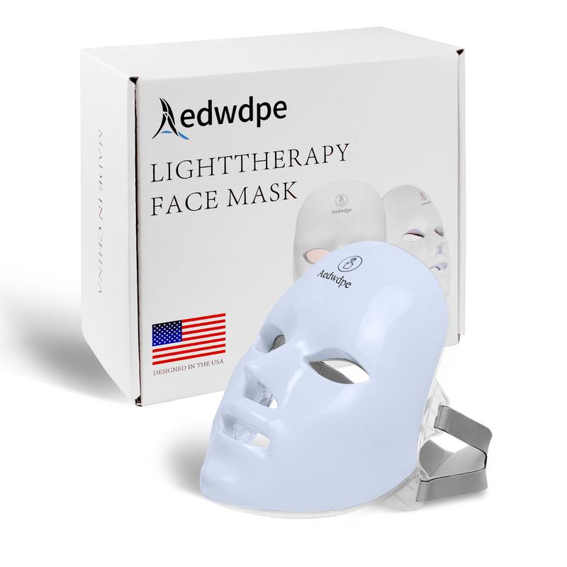 USB Rechargeable 7-Color Light Therapy LED Face Mask, Suitable for Daily Facial Use - Facial Skincare Tool