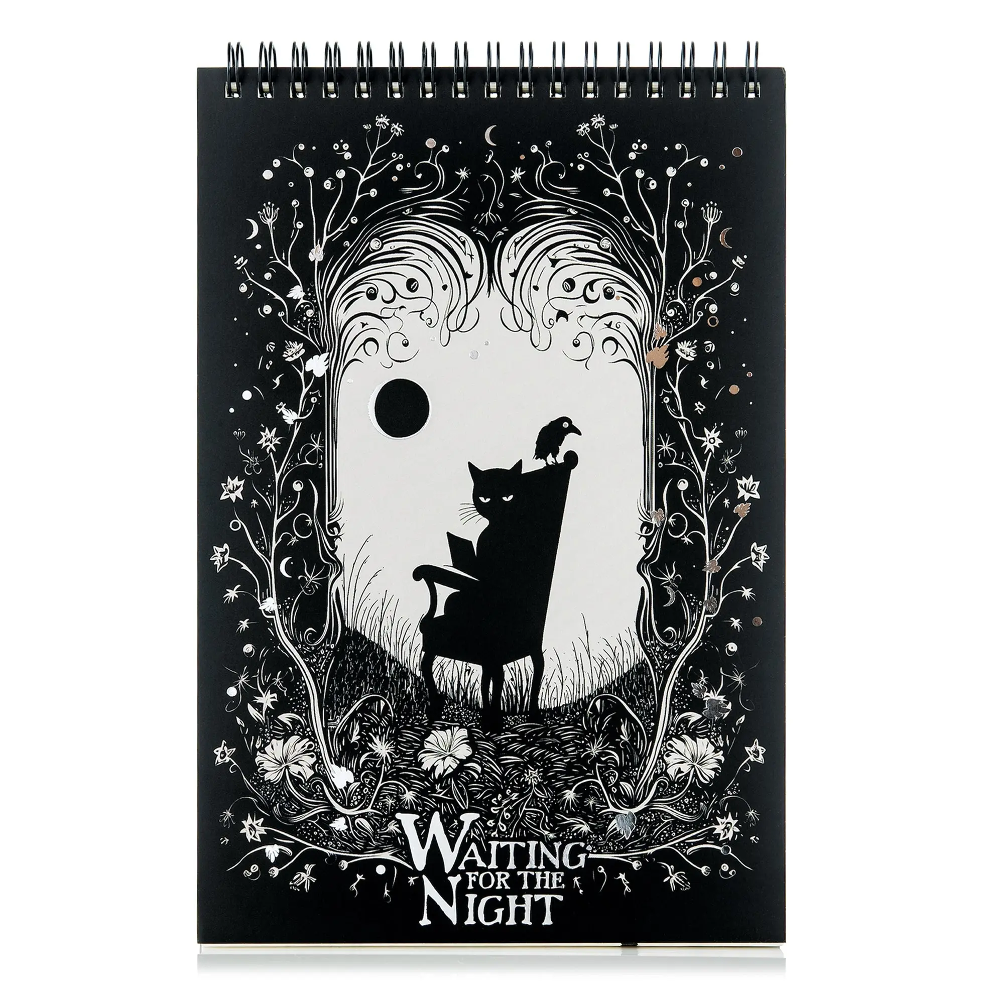 Waiting for the Night Top-Spiral Steno Notepad (6'' x 9'') (Original Artwork)