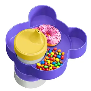Seat Tray - Convert Cup Holder to a Tray for Snacks, Toys, 360? Rotatable for  Travel, Booster,  and Anywhere (Purple)